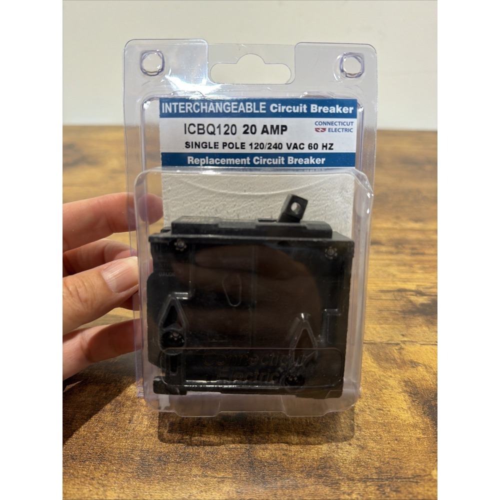 CONNECTICUT ELECTRIC 20 AMP ICBQ-120 CIRCUIT BREAKER SINGLE POLE 120/240 VAC
